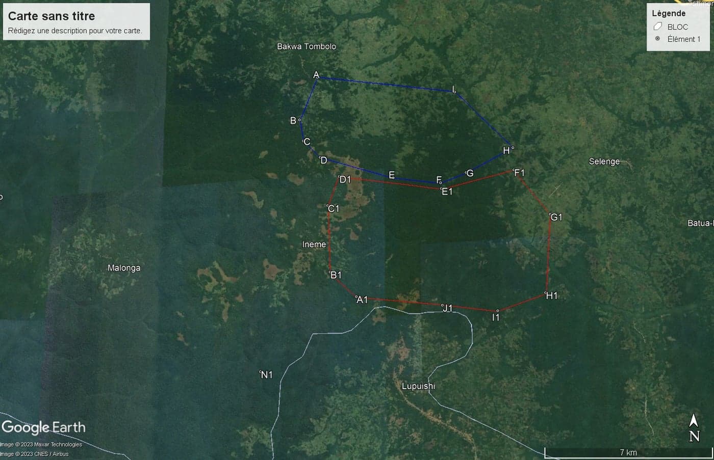 Inema blocks A and B — demarcation map